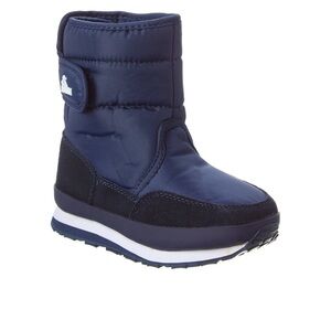 Blue and Black Insulated Winter Boots with Velcro Closure